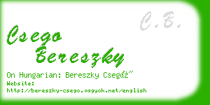 csego bereszky business card